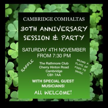 30th Anniversary Session and Party – Saturday 4th November 2023 from 7:30pm – The Rathmore Club