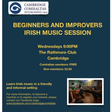 NEW – Irish Music Session for Beginners and Improvers